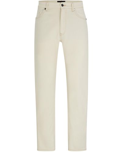 BOSS Regular-fit Jeans Van Ecru Luxe, Comfortabel Denim - Naturel
