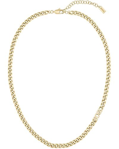 BOSS Curb-chain Logo Necklace In Gold-tone Steel Women's Jewelry - Multicolor