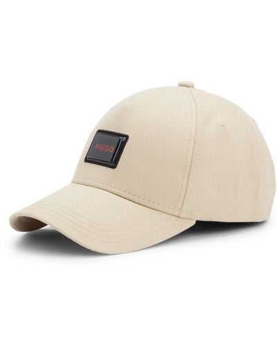 HUGO Cotton-twill Cap With Logo Patch - Natural
