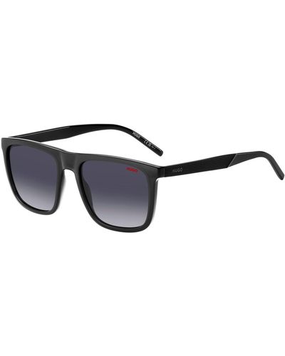 HUGO Gafas de sol de acetato negro con patillas estampadas