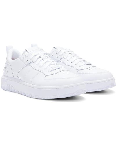 HUGO Mixed-material Trainers With Raised Logo - White