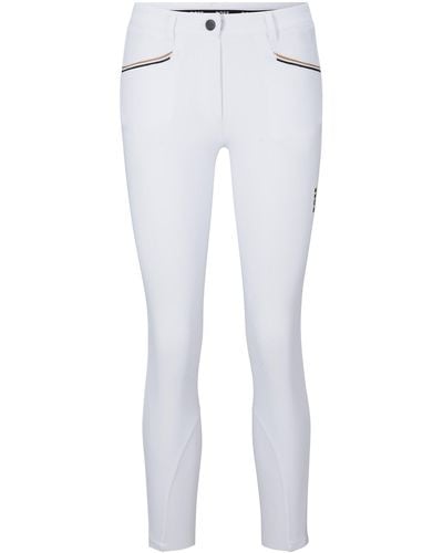 BOSS Equestrian Knee-grip Breeches In Power-stretch Material - White