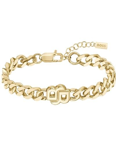 BOSS Gold-tone Bracelet With Double B Monogram - Metallic