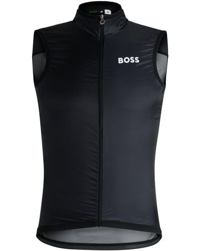 BOSS X Assos Packable Wind Vest With Breathable Mesh Back - Black
