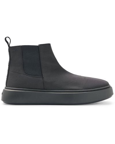 HUGO Cupsole Chelsea Boots With Branded Tape - Black