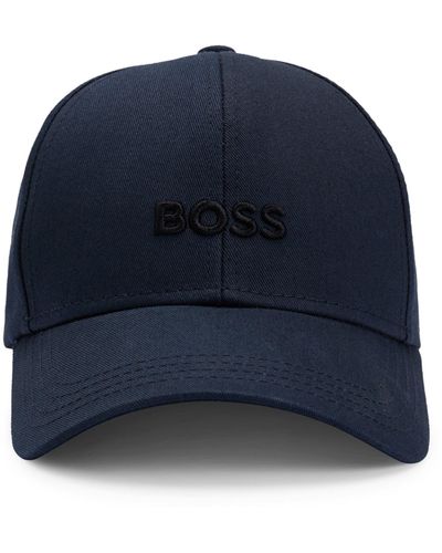 BOSS Cap aus Baumwoll-Twill mit Logo-Stickerei - Blau