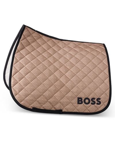 BOSS Equestrian Jumping Saddle Pad With Monogram Pattern - Brown
