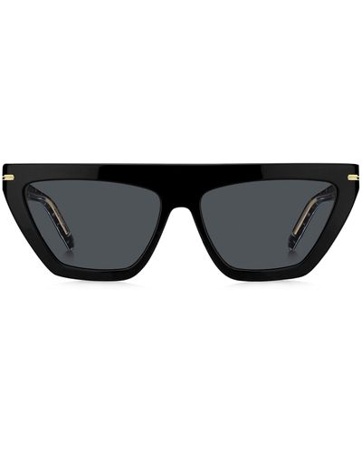 BOSS Sonnenbrille aus schwarzem Acetat mit goldfarbenen Details