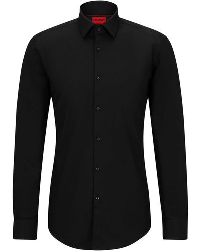 BOSS by HUGO BOSS Slim-fit Overhemd In Een Popeline Van Gemakkelijk Te Strijken Katoen - Zwart