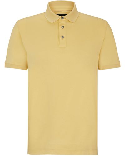 BOSS Regular-Fit Poloshirt aus merzerisierter italienischer Baumwolle - Gelb