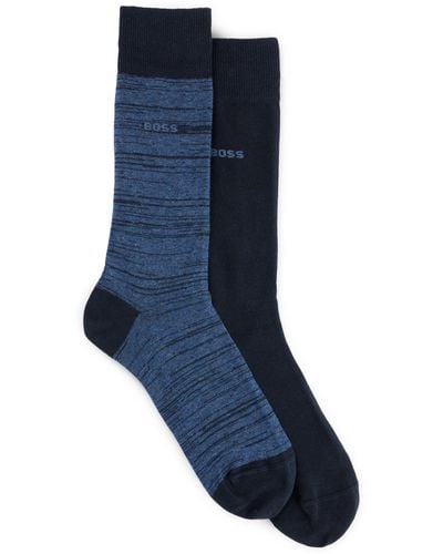 BOSS Two-pack Of Socks In A Regular Length - Blue