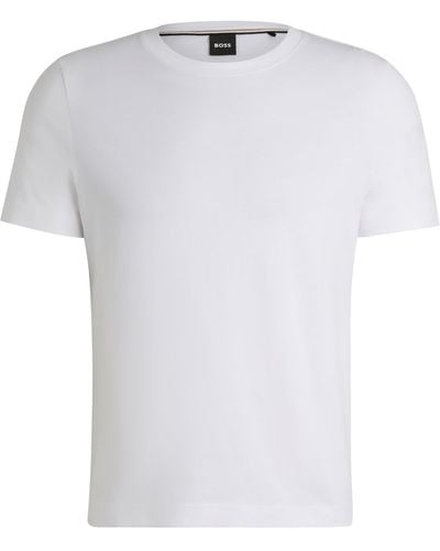 BOSS Relaxed-fit T-shirt In Jersey Van Biologische Katoen - Wit