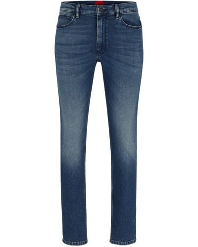 HUGO Extra Slim-Fit Jeans aus blauem Stretch-Denim