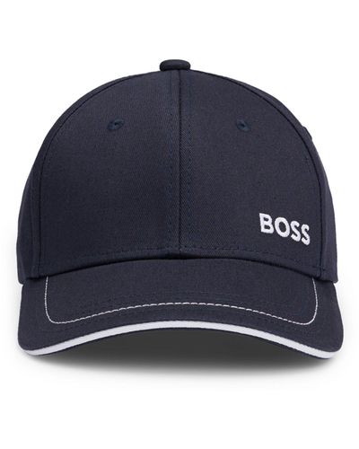 BOSS Cap aus Baumwoll-Twill mit Logo-Detail - Blau