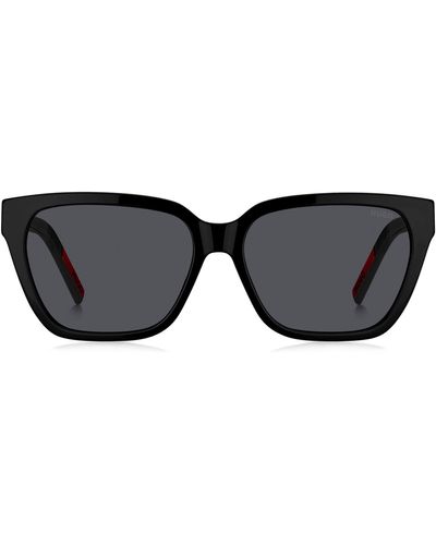 HUGO Sonnenbrille aus schwarzem Acetat mit Logo-Bügeln