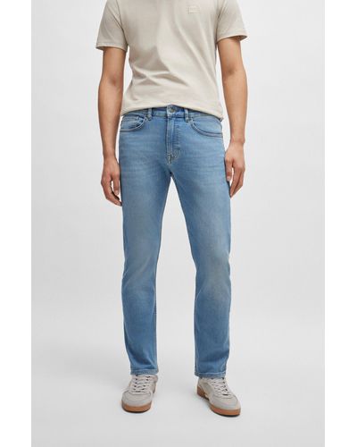 BOSS Slim-fit Jeans In Blue Super-stretch Denim