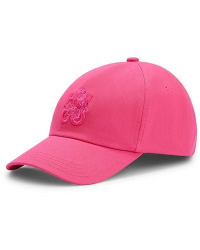 HUGO Cotton-twill Cap With Embroidered Floral Logo - Pink