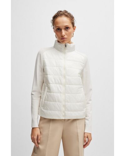 BOSS Water-repellent Jacket With Lightweight Padding - White