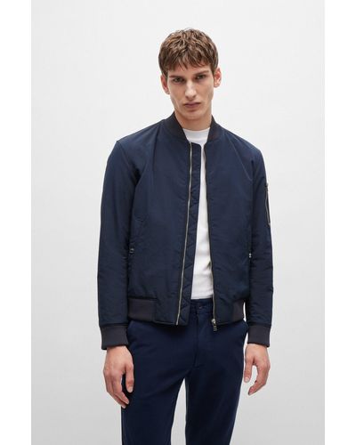BOSS Water-repellent Jacket In A Regular Fit - Blue
