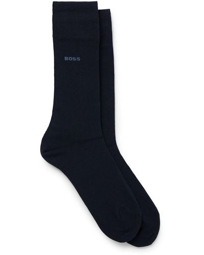 BOSS Mittelhohe Socken aus Stretch-Gewebe im Zweier-Pack - Blau