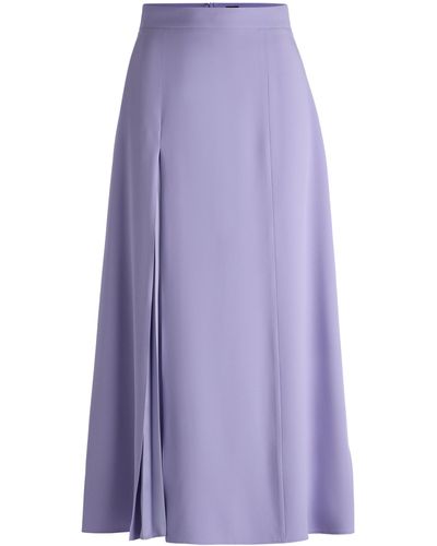 BOSS Jupe longue avec détail plissé - Violet