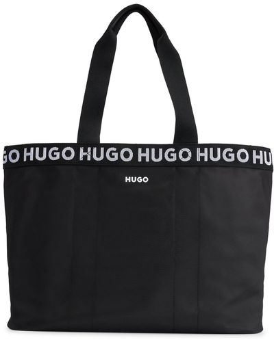 BOSS by HUGO BOSS Tote Bag With Repeat Contrast-logo Details - Black