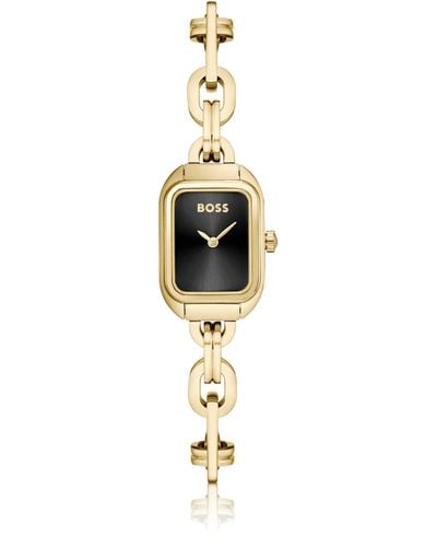 BOSS Horloge Met Een Zwarte Wijzerplaat En Kettingbandje - Metallic