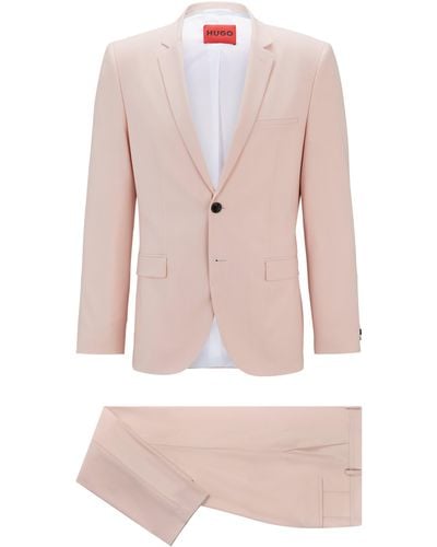 HUGO Extra Slim-Fit Anzug aus Performance-Stretch-Gewebe - Pink