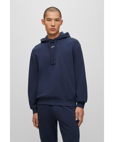 HUGO Cotton-terry Tracksuit With Contrast Branding - Blue