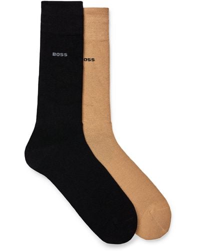 BOSS Twee Paar Sokken In Standaardlengte Van Stretchmateriaal - Zwart