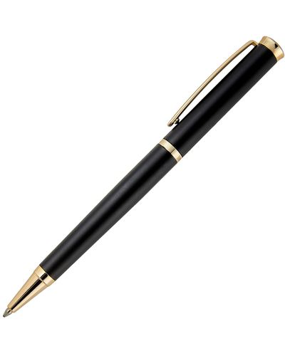 BOSS Matte-black Ballpoint Pen With Gold-tone Accents