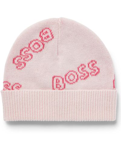 BOSS Gift-boxed Set Of Baby Beanie Hat And Booties - Pink