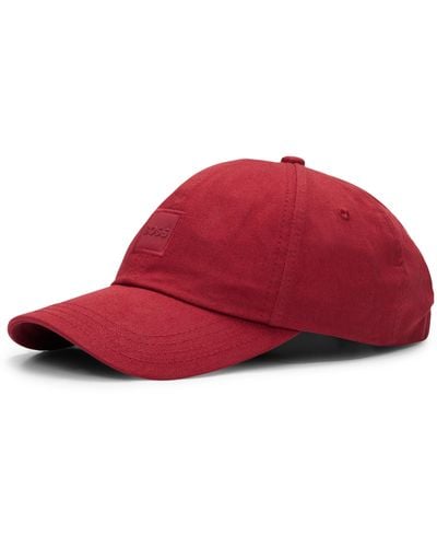 BOSS Cotton-twill Cap With Tonal Logo Patch - Red