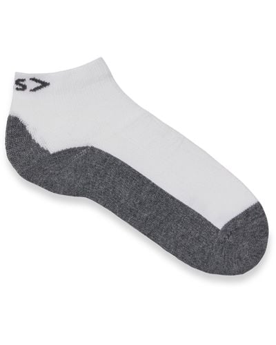 BOSS Ankle-length Socks With Plush Sole And Cooling Function - Gray