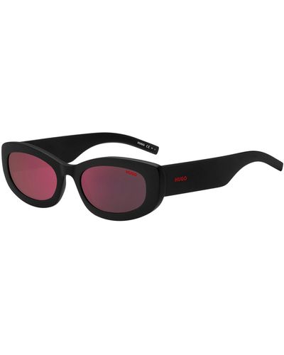 HUGO Sunglasses With Coloured-enamel Detail - Black