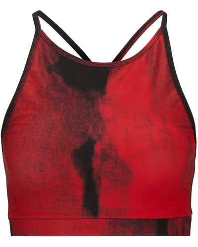 HUGO Printed Bikini Bralette In Quick-drying Stretch Fabric - Red