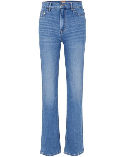BOSS Jeans Met Hoge Taille Van Comfortabel Blauw Stretchdenim