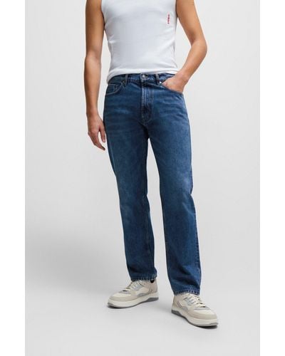 HUGO Regular-fit Jeans In Blue Rigid Denim