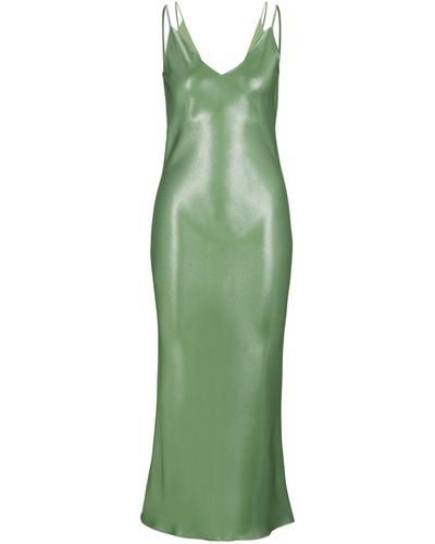 BOSS Abendkleid aus weich fließendem Gewebe mit Layering-Ausschnitt - Grün