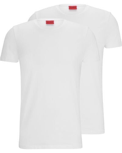 HUGO Set Van Twee Slim-fit T-shirts Van Stretchkatoen - Wit