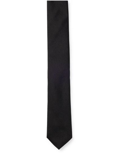BOSS Italian-made Tie In Pure-silk Jacquard - Black