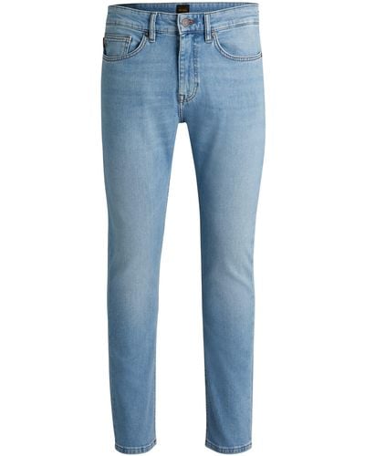 BOSS Slim-fit Jeans In Bright-blue Comfort-stretch Denim