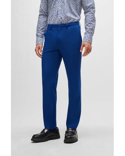 HUGO Extra-slim-fit Pants In Performance-stretch Cloth - Blue