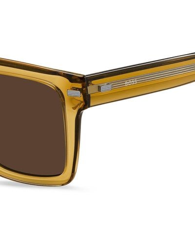 BOSS Camel Bio-acetate Sunglasses With Patterned Rivets - Multicolour