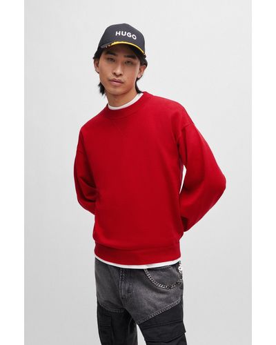 HUGO Organic-cotton Sweater With Embroidered Logo