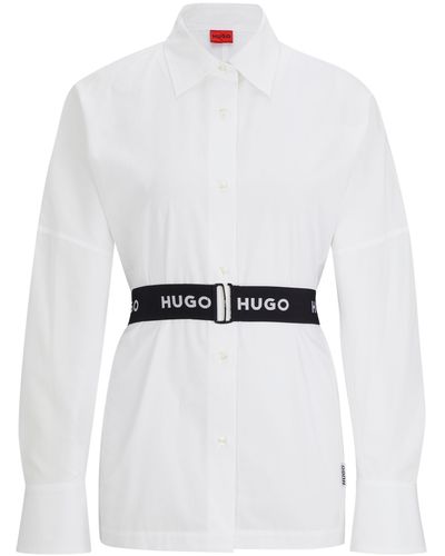 HUGO Business Bluse ETENA Regular Fit - Weiß