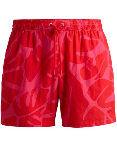 BOSS Sneldrogende Zwemshorts Met Nieuw Dessin - Rood