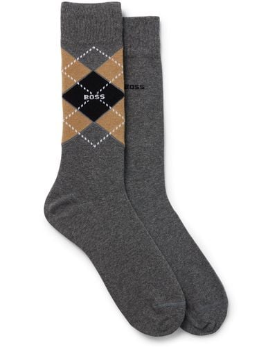 BOSS Two-pack Of Regular-length Socks - Gray