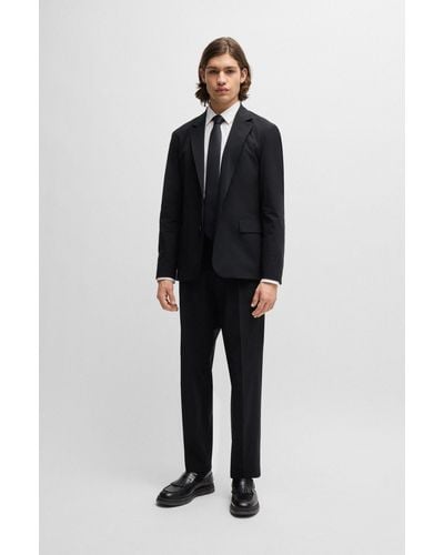 HUGO Packable Slim-fit Suit In Performance-stretch Material - Black