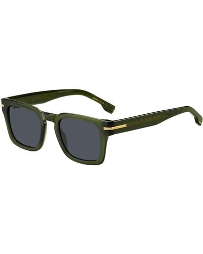 BOSS Green-acetate Sunglasses With Gold-tone Hardware - Black